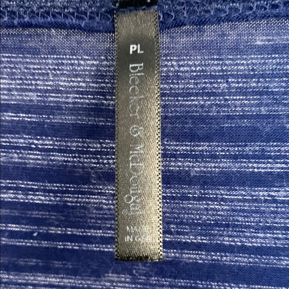 Bleeder & Dougal Blue Striped Floral Women's Top Petite Large - Picture 2 of 3